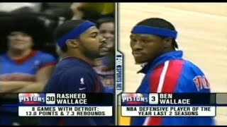 Rasheed Wallaces 9th Game with the Pistons 20 pts 10 reb 4 dunks [upl. by Aidne]