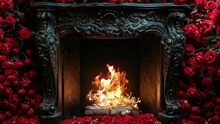 Roses amp Flames  Romantic Fireplace Ambience for Valentines Day Cinemagraph [upl. by Morgan]