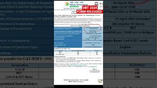 DBT BET JRF 2024 amp GAT B 2024  Notification Released  Application form [upl. by Attenej]