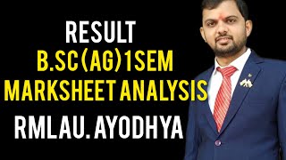 Result BSc 1st Sem 141122 and Marksheet Analysis RMLAU Ayodhya [upl. by Kilan225]