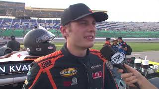 2023 ARCA Menards Series Sioux Chief Fast Track 150 at Kansas Speedway  Carson Kvapil Interview [upl. by Ailemap158]