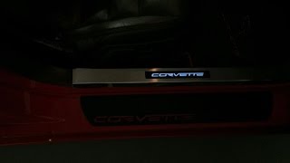 Lighted Door Sills Kick Plates for Corvette C6 Color Options [upl. by Ajani]