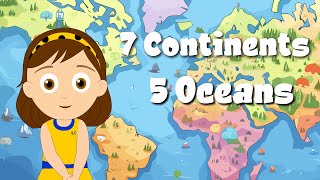 Continents and oceans The Seven Continents Five Oceans Geography lessons General Knowledge [upl. by Tomaso144]