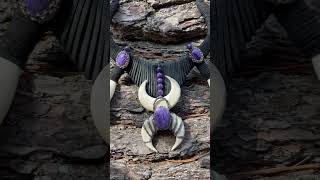 Bear shaman necklace made from real fangs of a huge grizzly bear [upl. by Kennet872]