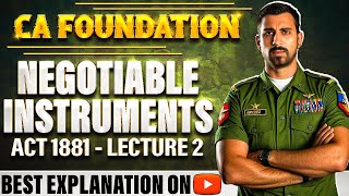 Lec 2  The Negotiable Instruments Act 1881  Basics Promissory Notes BOE  Foundation Bootcamp [upl. by Nonnel449]