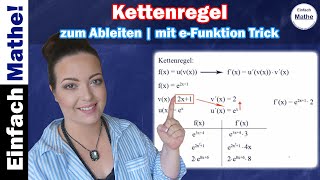 Ableiten mit Kettenregel mit eFunktion  Ableiten  Ableitung  Verkettung einfach erklärt [upl. by Lathe965]