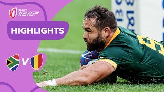 Reinach amp Mapimpi bag hattricks  South Africa v Romania  Rugby World Cup 2023 Highlights [upl. by Nelad]