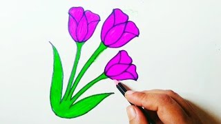 pencil drawing flowers easy step by step ।। flower art in pencil [upl. by Seto]