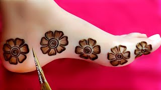 Very beautiful leg mehndi design  easy mehndi design  Feet👣 mehndi design  mehndi design  mehndi [upl. by Tuckie25]