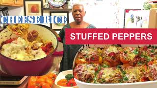 Rice in many ways Cheesy rice Stuffed pepper rice ground chicken what a banga [upl. by Binny]