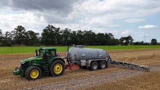 JOHN DEERE 7R 330 mit BRIRI Fass amp BOMECH Gestänge  Gärreste ausbringen  4K [upl. by Marijo321]