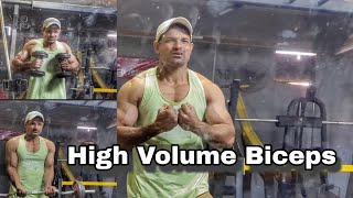 High Volume Intensity BICEPS WORKOUT AT GOLD Gym Orangi Town no 5 [upl. by Nomla]