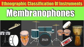 CLASSIFICATION OF MUSICAL INSTRUMENTS MEMBRANOPHONES [upl. by Leirvag604]