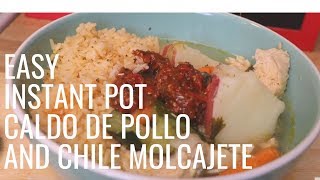 CALDO DE POLLO  ARROZ  CHILE MOLCAJETE FACIL [upl. by Trinatte97]