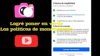 Logré poner en verde las políticas de monetización con este truco TODO EN VERDE FACEBOOK [upl. by Halimaj]