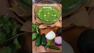 Salsa verde cruda con aguacate comidasrapidasyfacilesdehacer [upl. by Ellevart]