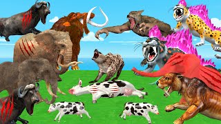 10 Zombie Tiger vs 3 Wolf Man Attack Gorilla Fight Baby Cow Saved by Woolly Mammoth Elephant [upl. by Hilda]