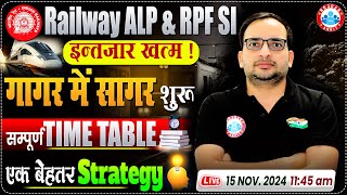 RRB ALP amp RPF SI 2024  गागर में सागर Time Table  Best Strategy for ALP amp RPF  By Ankit Bhati Sir [upl. by Allicsirp]