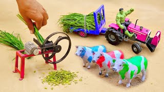 Diy mini tractor making modern agriculture plough machine  chaff cutter machine  MiniTractor100 [upl. by Bumgardner]