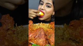 ASMR eating chicken biriyani and spicy red chicken curry egg extra Garvey muckbang [upl. by Borchert918]