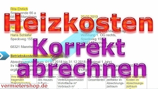 Heizkostenabrechnung korrekt erstellen gemäß HeizKV  BGHUrteil Vermietershopde [upl. by Aneleairam]