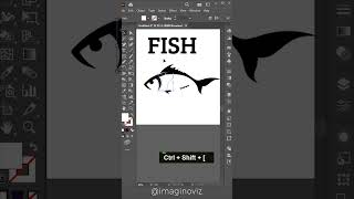 Turn Text into Art Fish Typography Tutorial minimalism logo [upl. by Follansbee]