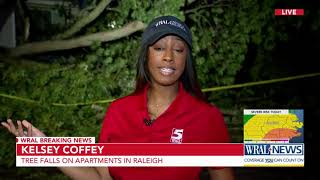 Tree uprooted at Raleigh apartment as Helene nears Carolinas [upl. by Lleinnad]