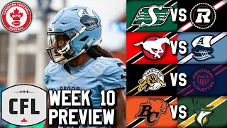 Week 10 Preview 2024 CFL Season [upl. by Dasi]