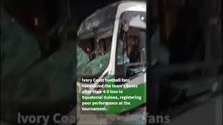 Ivory Coast Vandalize Team buses [upl. by Nosreh]