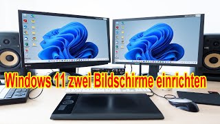 Windows 11 zwei Bildschirme einrichten  Desktop teilen erweitern spiegeln duplizieren Anleitung [upl. by Codd]