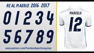 Tipografia Real Madrid 2016  2017 free download Real Madrid Font 2016  2017 [upl. by Yecnuahc830]