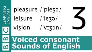 English Pronunciation 👄 Voiced Consonant  ʒ  pleasure leisure and vision [upl. by Hollah]