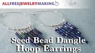 DIY Seed Bead Dangle Hoop Earrings [upl. by Atteuqahs459]