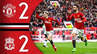 Bruno Scores From The Halfway Line 🤯  Man Utd 22 Liverpool  Highlights [upl. by York]