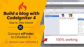 30 Connect elFinder File Manager to CKEditor 4 in CodeIgniter 4 [upl. by Areip]