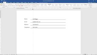 The Three Tabs method for form underline creation in Microsoft Word [upl. by Borgeson]