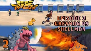 Digimon Adventure PSP  Walkthrough Episode 2  Greymon vs Shellmon [upl. by Molton629]