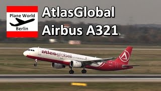 AtlasGlobal Airbus A321 takeoff from Düsseldorf Airport [upl. by Nojram506]