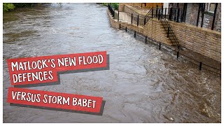 The first real test of Matlocks bridges new flood defences flooding floods stormbabet [upl. by Leeke]