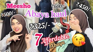 MEESHO ABAYA HAUL 😍 best affordable Abaya jilbab ‼️🤩starting ₹325 only 💸🫰🏻 [upl. by Manvell997]