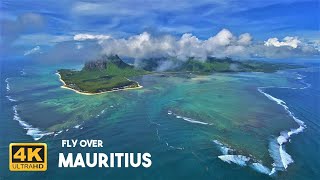 4K  Fly over Mauritius 🇲🇺 Morne Brabant Underwater waterfall Blue bay Mauritius Helicopter [upl. by Arlinda915]