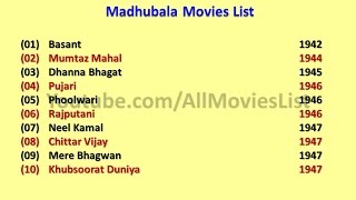 Madhubala Movies List [upl. by Nailimixam]