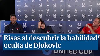 La habilidad desconocida de Djokovic que ha provocado carcajadas en plena rueda de prensa [upl. by Onihc]