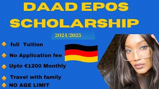 DAAD EPOS Fully funded scholarship 20242025 Masters and PhD in Germany 🇩🇪 [upl. by Sseb999]