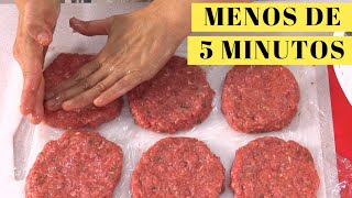 Hamburguesas de carne en MENOS DE 5 MINUTOS Mira qué jugosas [upl. by Eijneb682]