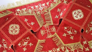 Red Chalice Covers and Veil with Plaques Embroidery [upl. by Okin]