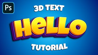 How to Make 3D Text in Photoshop Tutorial [upl. by Enirehtacyram]