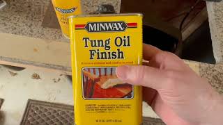 Minwax tung oil finish How I apply it on my coffee table build Part one [upl. by Ungley]