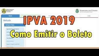 IPVA 2019 CE  Como consultar e emitir o boleto Simples e Fácil [upl. by Woodsum536]