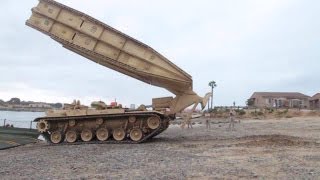 Amazing Tank Launched Bridge  M60 Armoured VehicleLaunched Bridge AVLB in Action [upl. by Ailehs]